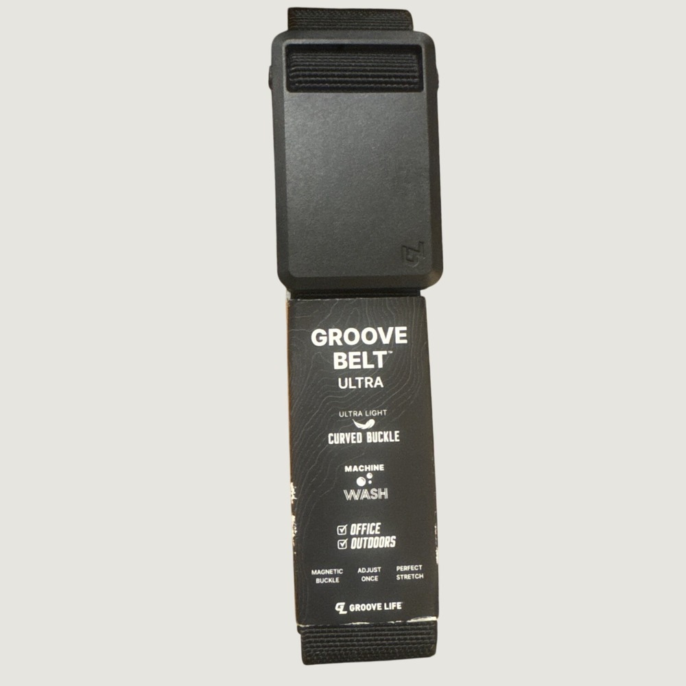 Groove Life Men's Groove Ultra Belt – Deep Stone Black – OS Fits Most Brand New